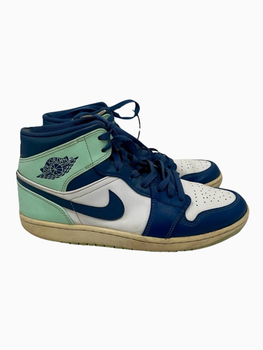 Nike Air Jordan 1‎ Mid Hi Top Sneakers Men’s 10.5 Blue Mint Sportswear Athletic